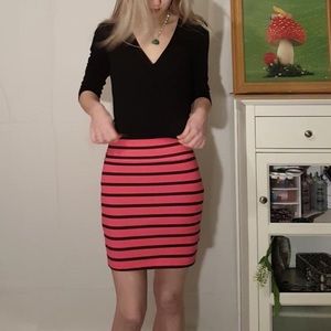 Striped pencil skirt